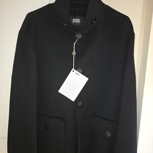 Elegant Black Italian Pea Coat